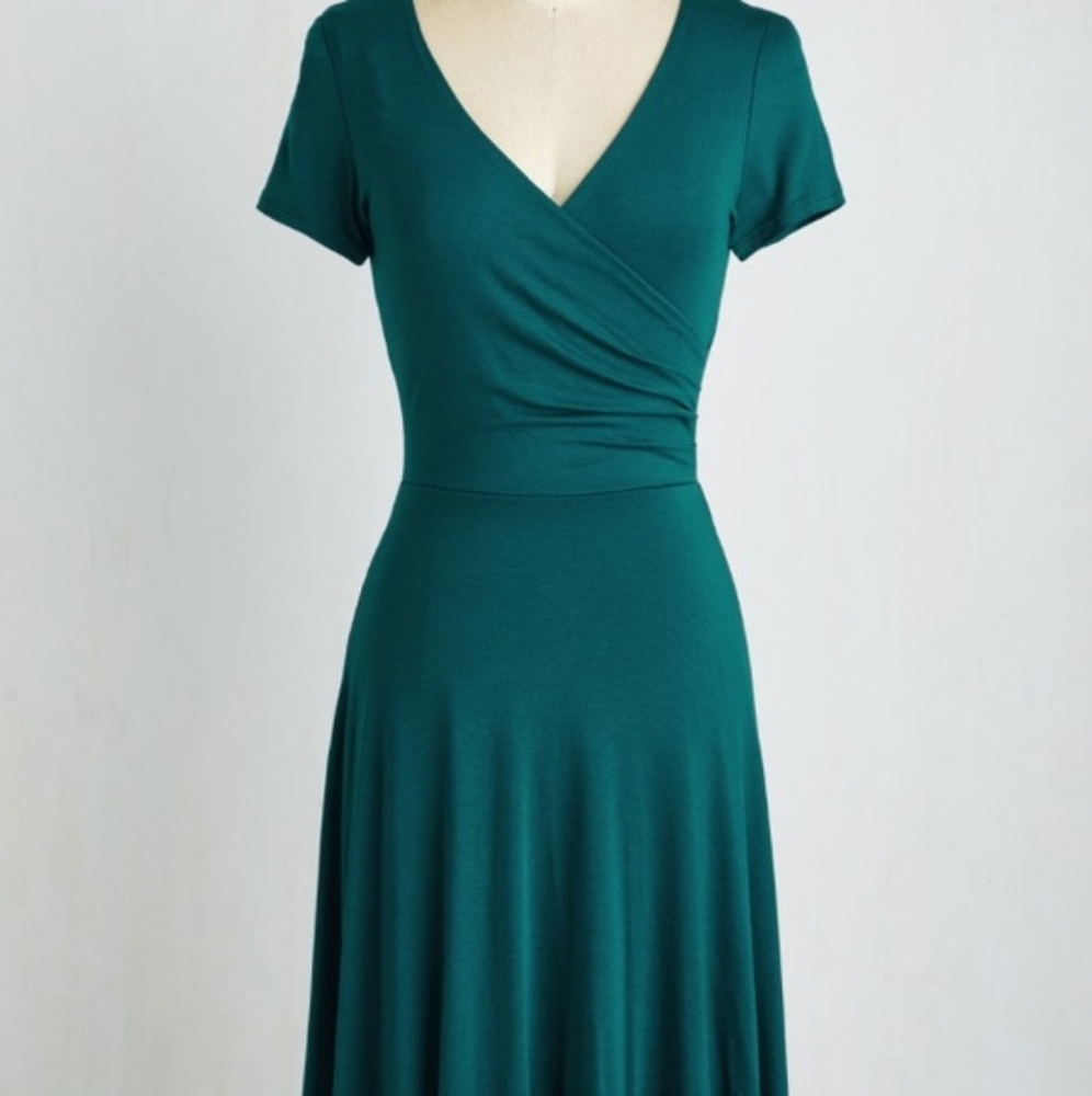 Gilli Jersey Dress, Hunter Green